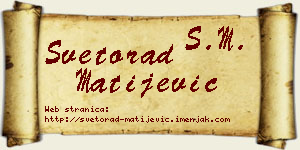 Svetorad Matijević vizit kartica